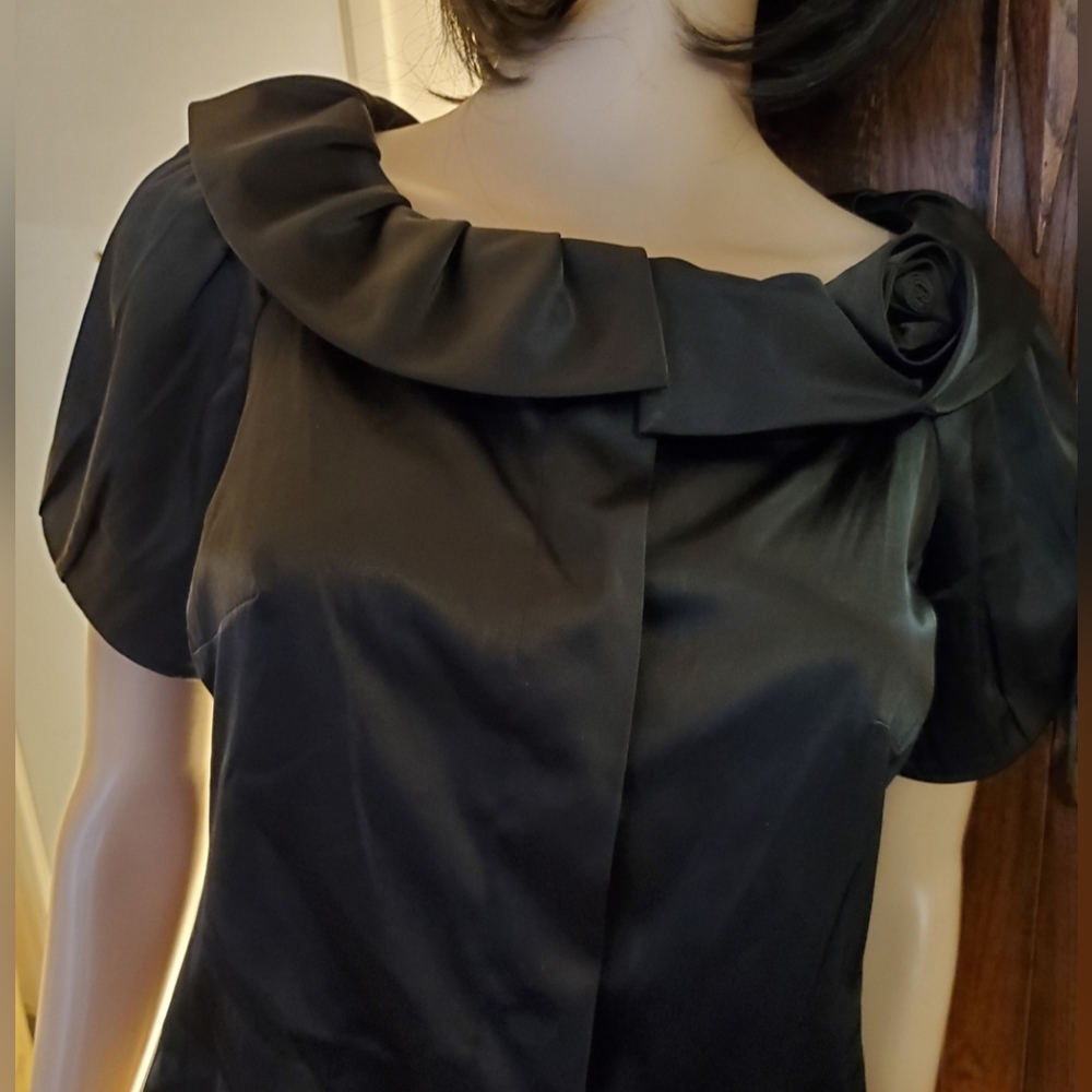 ECI Petite New York Black Dress Top Size 8P 2 styles in 1